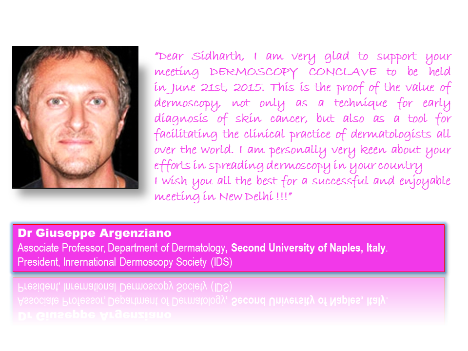 Message from Dr Geiuseppi Argenziano